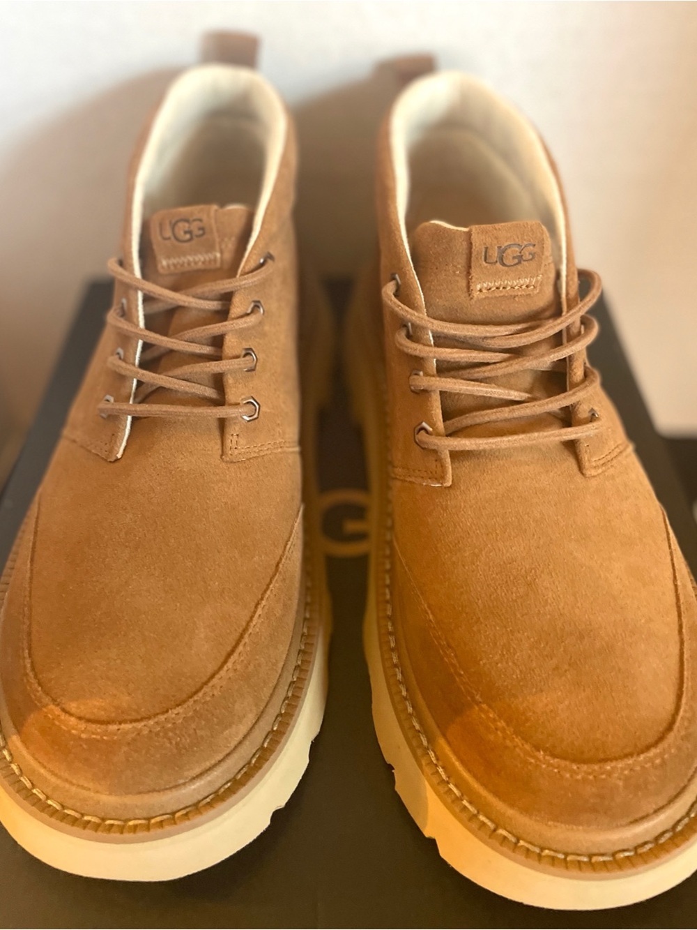 UGG Men's Chukka Lug Suede Boots Lace-Up Shoes NEW